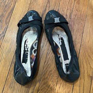 Coach Gray Patent Leather Ballet Flats “Dwyer” Size 9.5